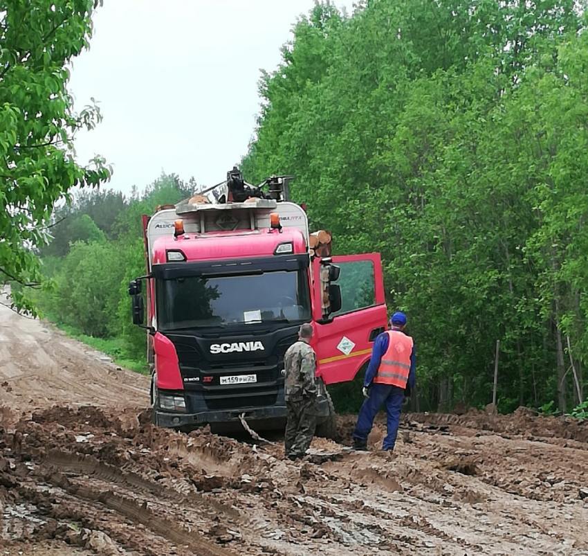 Дорога к одной из самых красивых деревень России разбита лесовозами